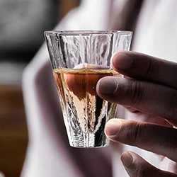 六角玻璃高腳杯
